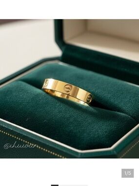 18K Gold Plated Gold Love Screw Ring Size 10
